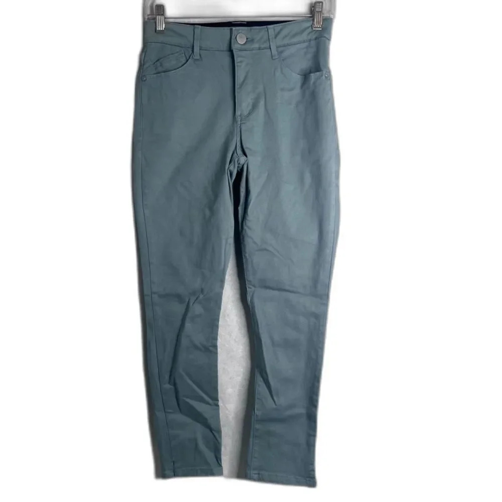 Wit & Wisdom Ab Solution Light Green Twill Skinny Trouser Pants Sz 0